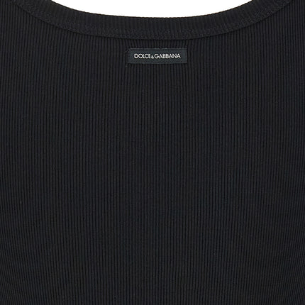 Dolce & Gabbana Black Cotton Tank Tops