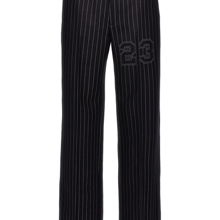 Off-White Blue Wool Dress Pants