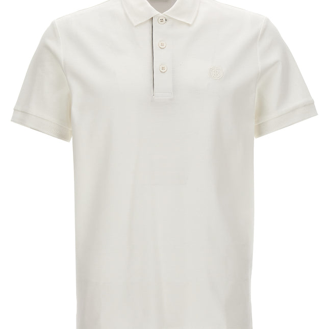 Burberry White Cotton Polo Shirt