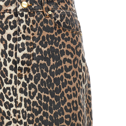 Ganni Brown Organic Cotton Mini Skirt