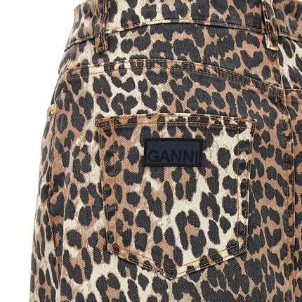 Ganni Brown Organic Cotton Mini Skirt
