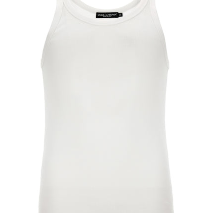 Dolce & Gabbana White Cotton Tank Tops