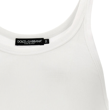 Dolce & Gabbana White Cotton Tank Tops