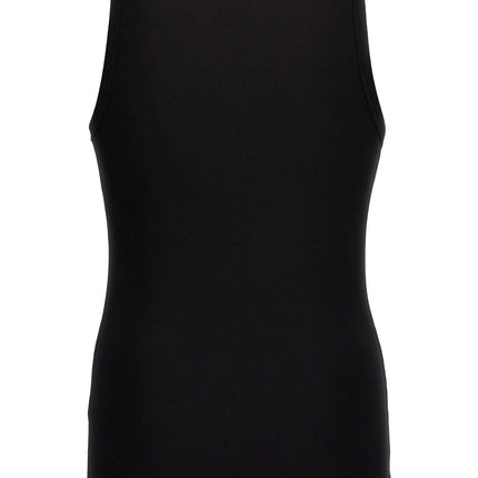 Versace Black Cotton Sleeveles T-Shirt