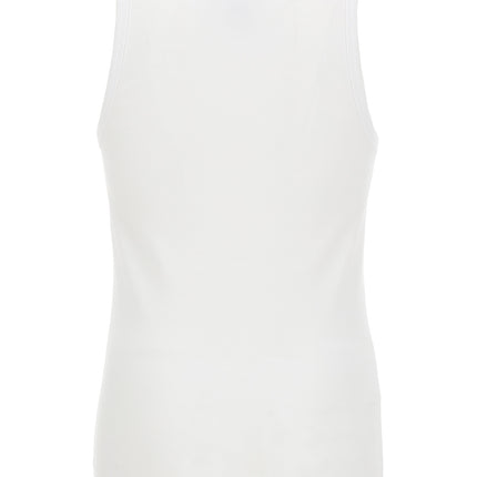 Versace White Cotton Sleeveles T-Shirt