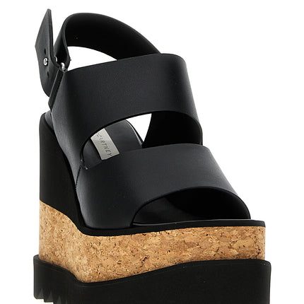 Stella McCartney Black Polyester Wedge Sandals