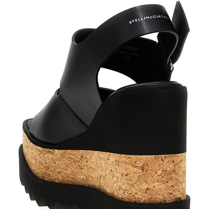 Stella McCartney Black Polyester Wedge Sandals