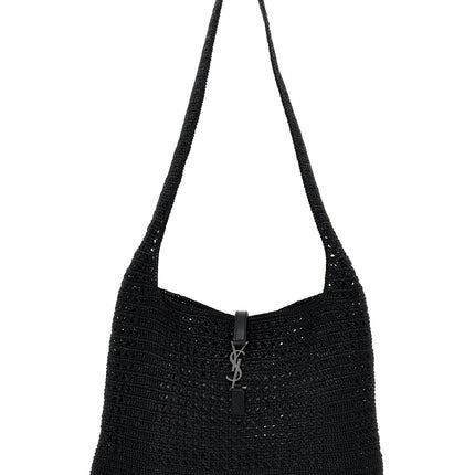 Saint Laurent Black Raffia Tote Bag