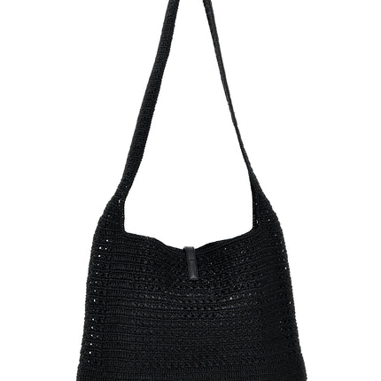 Saint Laurent Black Raffia Tote Bag
