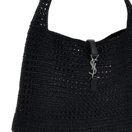 Saint Laurent Black Raffia Tote Bag