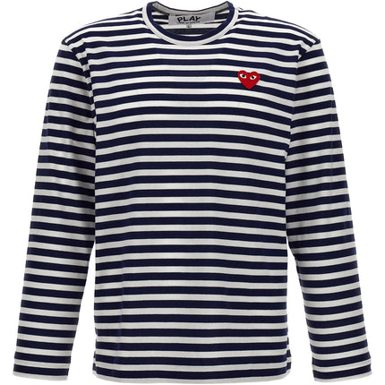 Comme Des Garçons Play Blue Cotton Long Sleeve T-Shirt