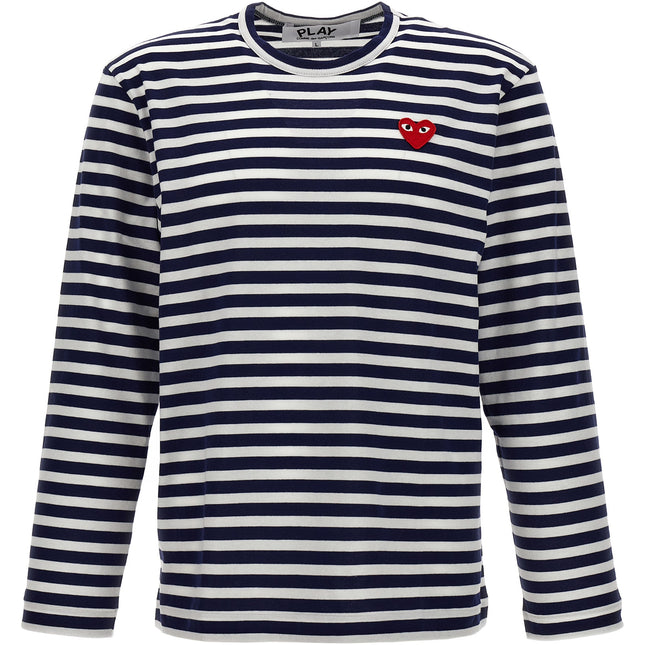 Comme Des Garçons Play Blue Cotton Long Sleeve T-Shirt