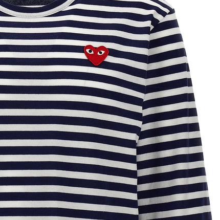 Comme Des Garçons Play Blue Cotton Long Sleeve T-Shirt