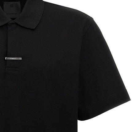 Givenchy Black Cotton Polo Shirt