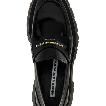 Alexander Wang Black Cowhide Slip-On Loafers