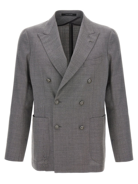 Tagliatore Gray Virgin Wool Blazer