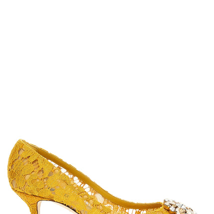 Dolce & Gabbana Bicolor Viscose Mid Heel Pumps