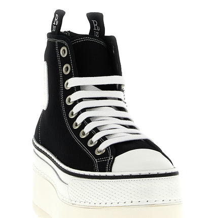 R13 Bicolor Cotton Platform Sneakers