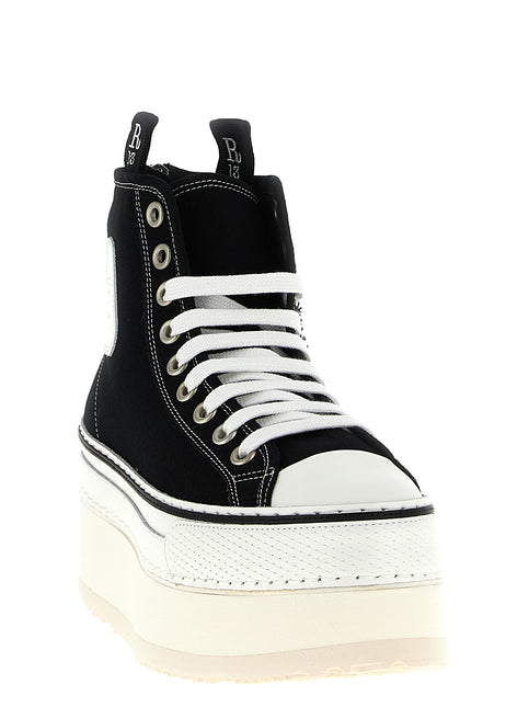 R13 Bicolor Cotton Platform Sneakers