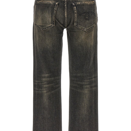 R13 Black Cotton Boyfriend Jeans