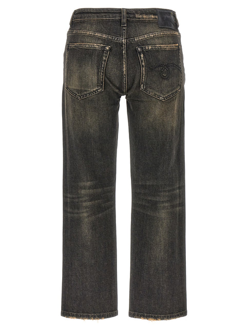 R13 Black Cotton Boyfriend Jeans