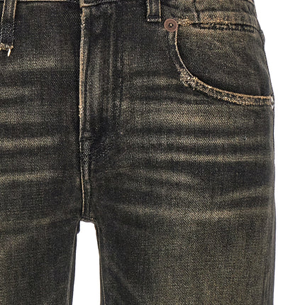 R13 Black Cotton Boyfriend Jeans