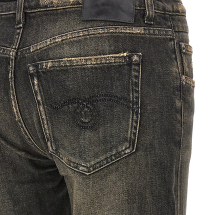 R13 Black Cotton Boyfriend Jeans