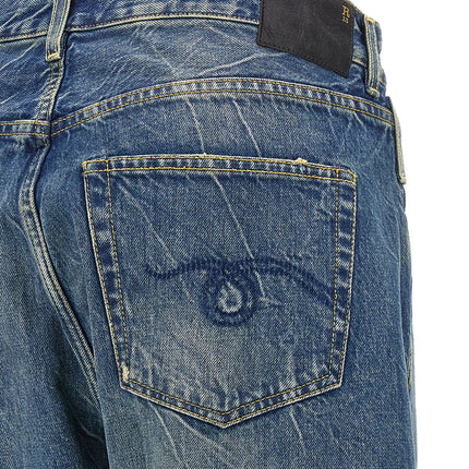 R13 Blue Cotton Relaxed Fit Jeans