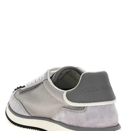 Dolce & Gabbana Gray Calfskin Athletic Sneakers
