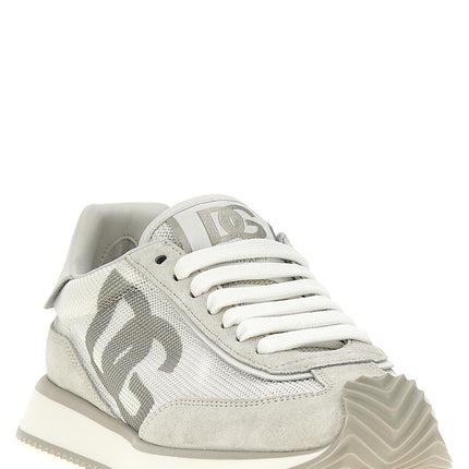 Dolce & Gabbana White Calfskin Athletic Sneakers