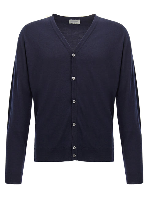 JOHN SMEDLEY Blue Wool Cardigan
