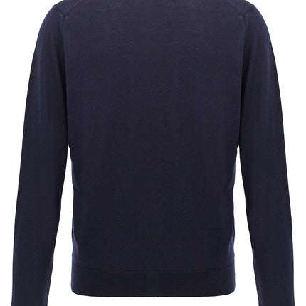 JOHN SMEDLEY Blue Wool Cardigan