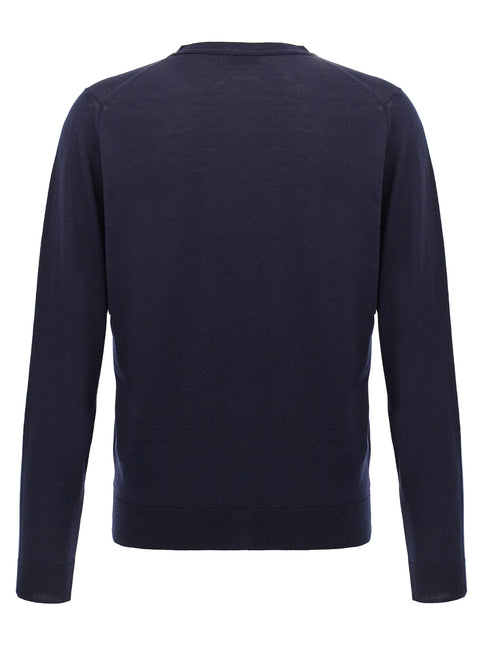 JOHN SMEDLEY Blue Wool Cardigan