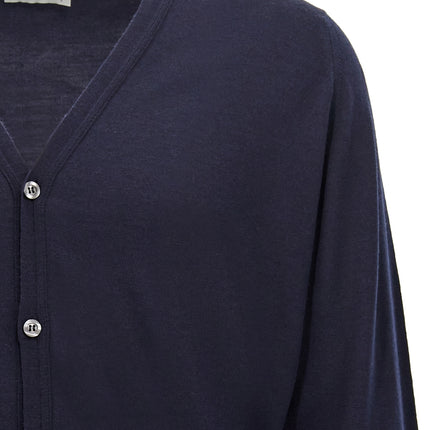 JOHN SMEDLEY Blue Wool Cardigan