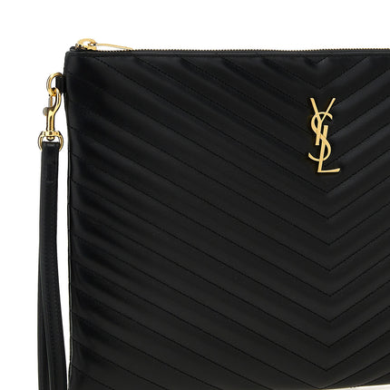 Saint Laurent Black Calfskin Clutch Bag