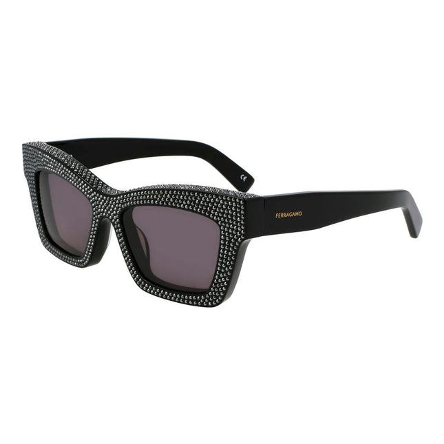 Ferragamo Black Acetate Sunglasses