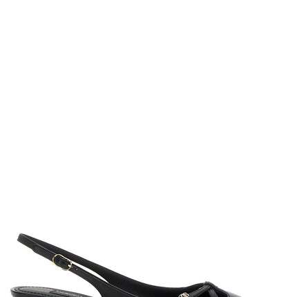 Dolce & Gabbana Black Lamb Leather Mid Heel Pumps