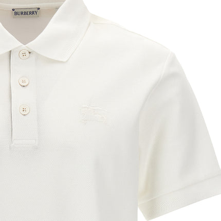 Burberry White Cotton Polo Shirt