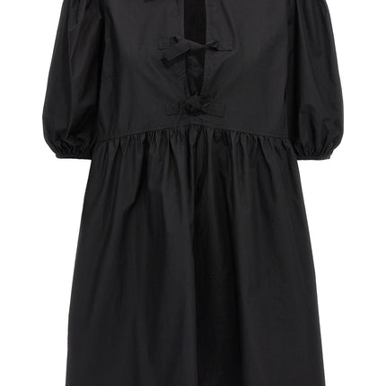 Ganni Black Cotton Short Dress
