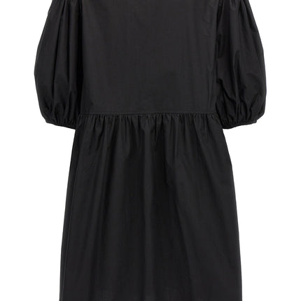 Ganni Black Cotton Short Dress