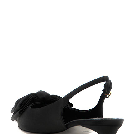 Dolce & Gabbana Black Viscose Mid Heel Pumps