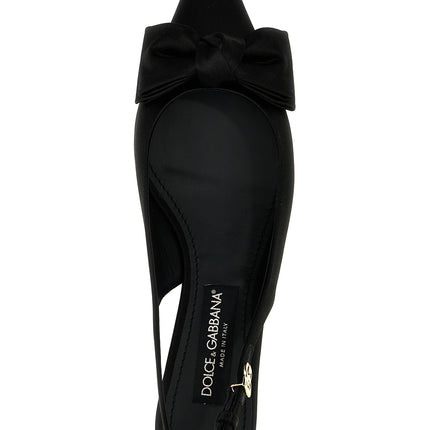 Dolce & Gabbana Black Viscose Mid Heel Pumps