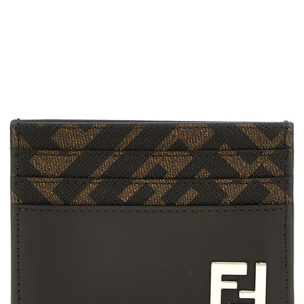 Fendi Brown Calf Leather Bos Taurus Cardholder