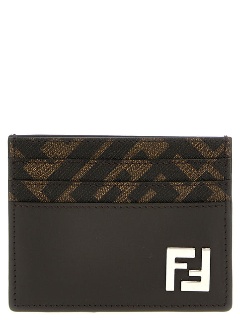 Fendi Brown Calf Leather Bos Taurus Cardholder