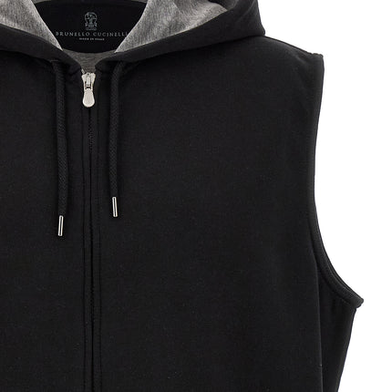 Brunello Cucinelli Black Cotton Sleeveless Jacket