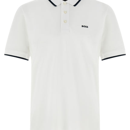 Hugo Boss White Cotton Polo Shirt
