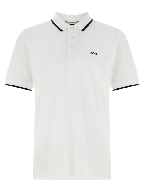 Hugo Boss White Cotton Polo Shirt