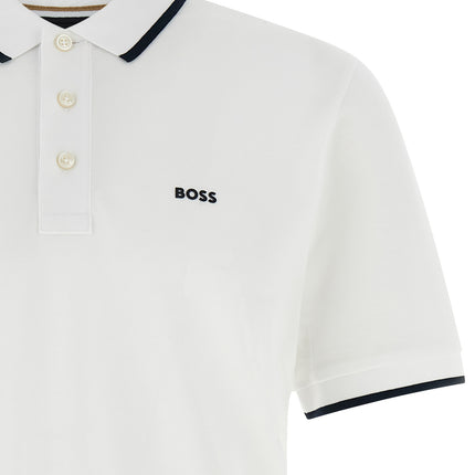 Hugo Boss White Cotton Polo Shirt