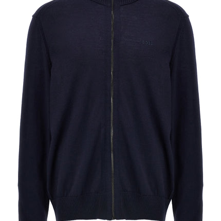 Hugo Boss Blue Wool Cardigan