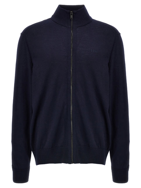 Hugo Boss Blue Wool Cardigan
